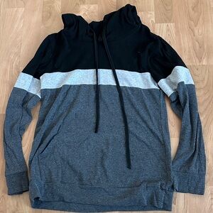 Lightweight Tri Color Hooded Pullover